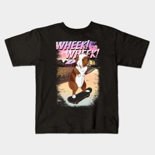 Guinea pig, Skateboard, Skating, Farming, Wheek! Kids T-Shirt